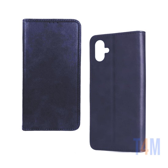 Capa Flip de Couro com Bolso Interno para Samsung Galaxy A04e Azul